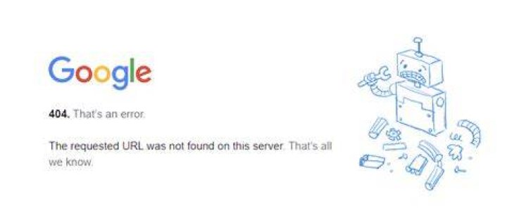 Error message for broken website link or domain suspension