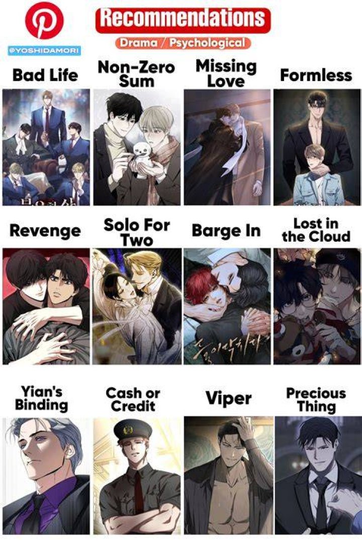 Manhwa romance and drama genre categories
