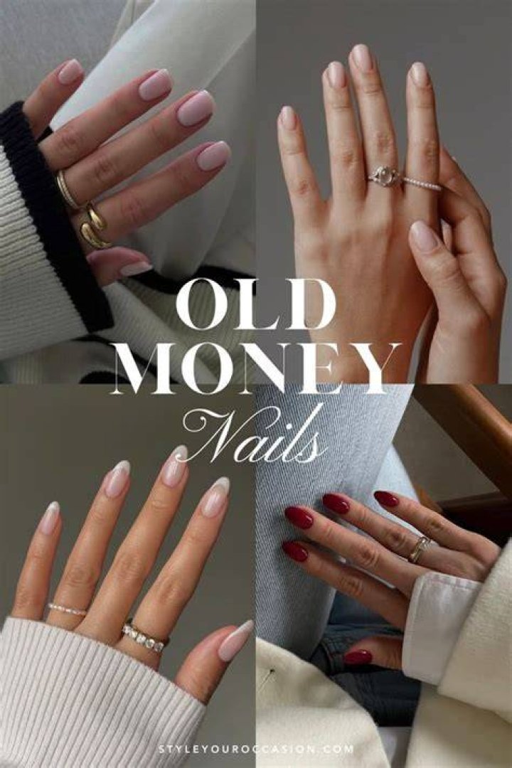 Old money quiet luxury nails in soft nude and cream with clean oval shape